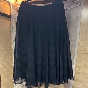 Chaus Black A-Line Chiffon Skirt